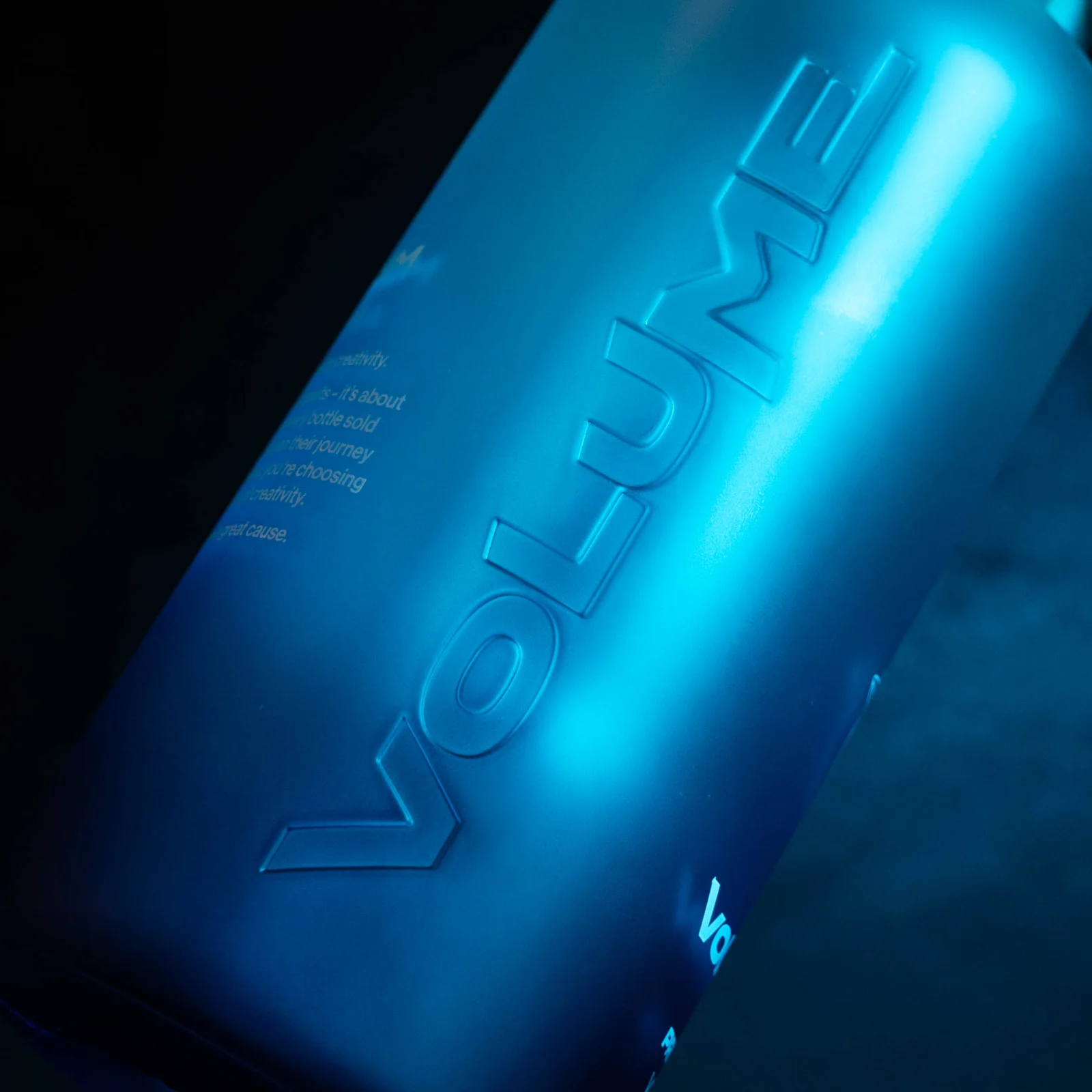 Volume bottles on a bar